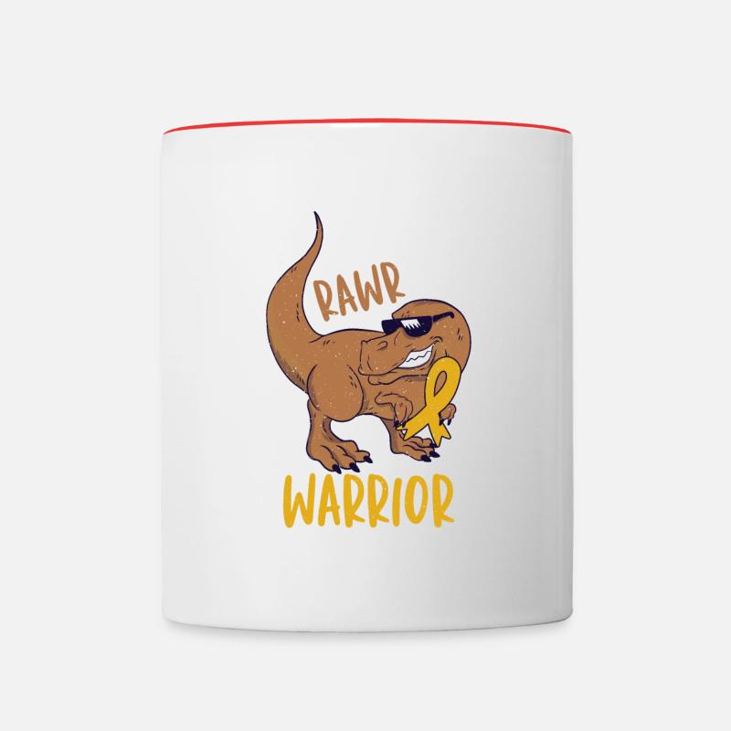 Sensibilisation au spina bifida avec Yellow Ribbon Warrior - Mug contrasté - blanc/rouge