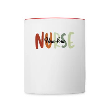 Hem-onc Nurse Hematologist Hematology - Contrasting Mug - white/red - Front