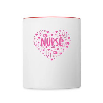 Nurse Love Heart Hematologist Hematology - Contrasting Mug - white/red - Front