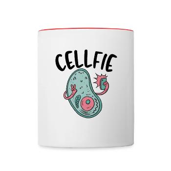 Cellfie Biology teacher Science lover - Contrasting Mug - white/red - Front