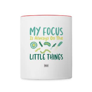 Small things Microbiology Microbiologist Biology - Contrasting Mug - white/red - Front