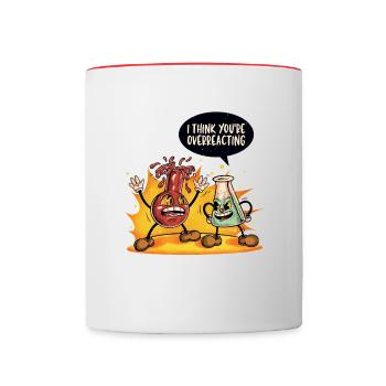 Vous réagissez de manière excessive - Mug contrasté - blanc/rouge - Devant