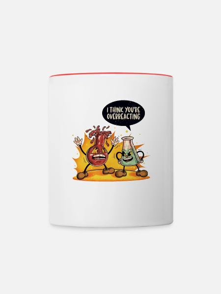 Vous réagissez de manière excessive - Mug contrasté - blanc/rouge