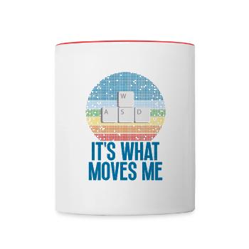Wasd Es Ist Das, Was Mich Bewegt Gamers Art On - Tasse zweifarbig - Weiß/Rot - Vorne