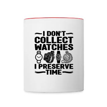 Je ne collectionne pas les montres collectionneurs de montres graphiques - Mug contrasté - blanc/rouge - Devant