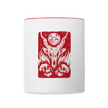 Retro Baphomet Satanic Satan Goat Devil Occult - Tasse zweifarbig - Weiß/Rot - Vorne