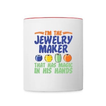 I am a jewelry manufacturer expert - Contrasting Mug - white/red - Front