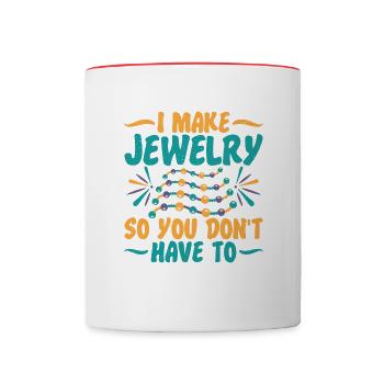 Je fais un expert en bijoux - Mug contrasté - blanc/rouge - Devant