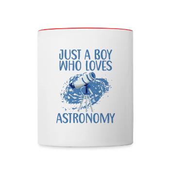 Nur Ein Junge, Der Astronomie-zitat Für - Tasse zweifarbig - Weiß/Rot - Vorne