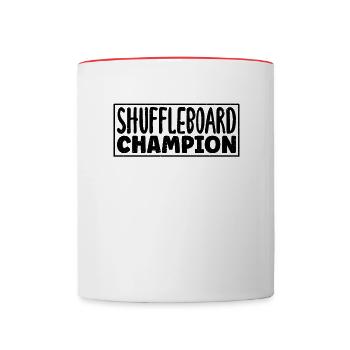 Champion de shuffleboard pour les joueurs de shuffleboard - Mug contrasté - blanc/rouge - Devant