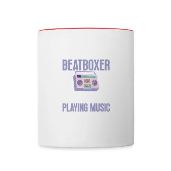 Beatboxer joue de la musique Beatboxing Beatboxing Lover - Mug contrasté - blanc/rouge - Devant