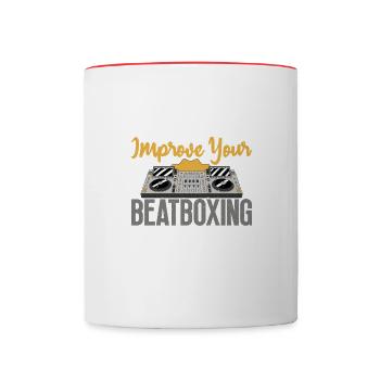 Verbessern Sie Ihre Beatboxing-fähigkeiten Beatbox - Tasse zweifarbig - Weiß/Rot - Vorne