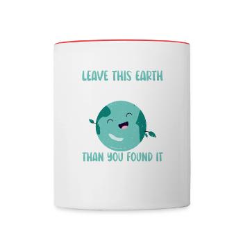 Earth in Better Condition Earth Day Save Planet - Contrasting Mug - white/red - Front