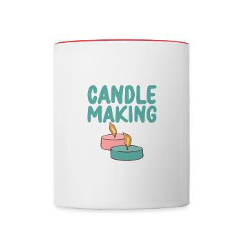 fabrication de bougies et - Mug contrasté - blanc/rouge - Devant