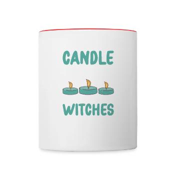 Candle production not only for - Contrasting Mug - white/red - Front