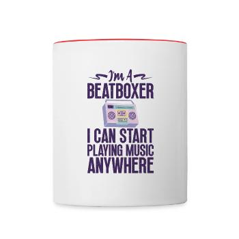 Beatboxer joue de la musique Beatboxing Beatboxing Lover - Mug contrasté - blanc/rouge - Devant