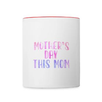 Mom deserves a whole week Mother's Day Mom Mom - Contrasting Mug - white/red - Front