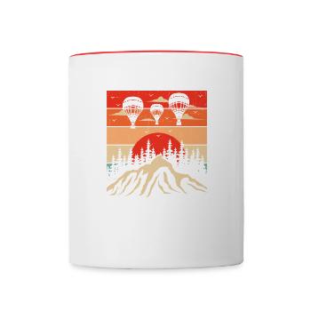 Montgolfière Rétro Montgolfière Expert Cavalier - Mug contrasté - blanc/rouge - Devant