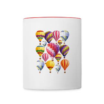 Montgolfières mignonnes Cavalier expert en montgolfière - Mug contrasté - blanc/rouge - Devant