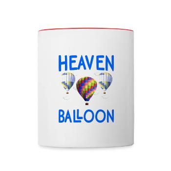 Voir Heaven Hot Air Balloon Montgolfière Montgolfières - Mug contrasté - blanc/rouge - Devant
