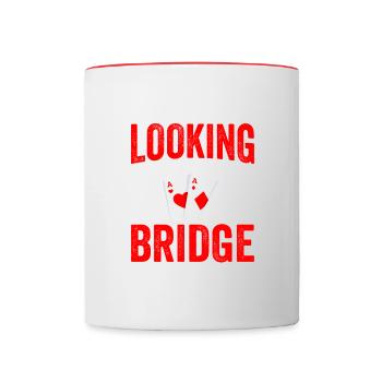 Bridge Card Game Expert Sports Player Lovers - Contrasting Mug - white/red - Front