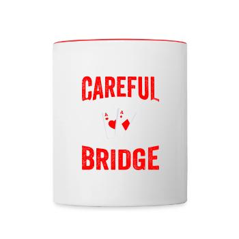 Bridge Card Game Sports player lovers - Contrasting Mug - white/red - Front