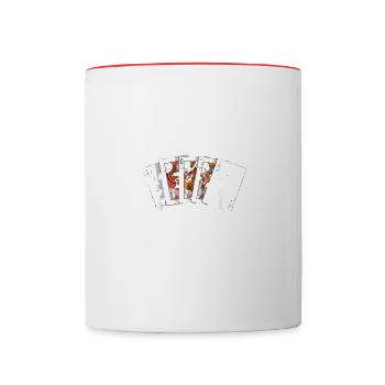 Votre joueur de jeu de cartes Amateur de sport Expert - Mug contrasté - blanc/rouge - Devant
