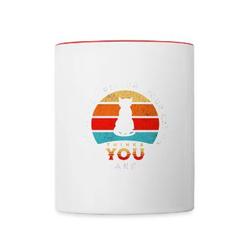 Sei die Person, für die dich Deine Katze hält - Tasse zweifarbig - Weiß/Rot - Vorne