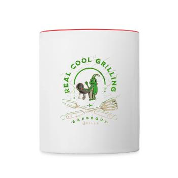 Funny barbecue at the Bratort Barbecue - Contrasting Mug - white/red - Front