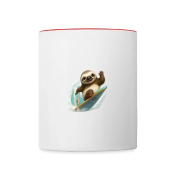 Mir reichts ich geh Surfen Windsurfer Spruch - Tasse zweifarbig - Weiß/Rot - Vorne