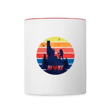 The mountains call and I have to go mountaineer, wa - Contrasting Mug - white/red - Front