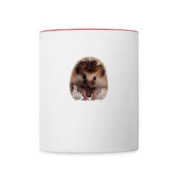 Statement Igel, Nö Fun, Einfach Nö, Nein - Tasse zweifarbig - Weiß/Rot - Vorne