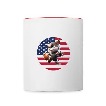 American Football Sport Present - Contrasting Mug - white/red - Front