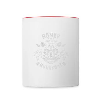 Cat Motif Domestic Cat Cat Love Homey - Contrasting Mug - white/red - Front