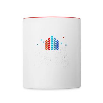 Motif de contrôleur pour les vrais joueurs et les joueurs - Mug contrasté - blanc/rouge - Devant