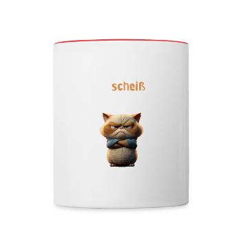 n scheiß muss ich tolle Sprüche für die Arbeit - Tasse zweifarbig - Weiß/Rot - Vorne