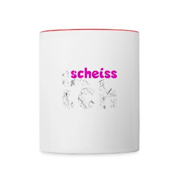 n scheiß muss ich tolle Sprüche für die Arbeit - Tasse zweifarbig - Weiß/Rot - Vorne