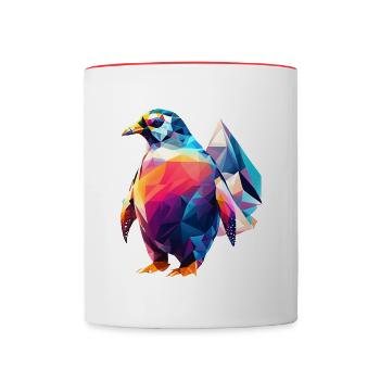 Geometrische Fauna, Pinguin, Geo Wild - Tasse zweifarbig - Weiß/Rot - Vorne