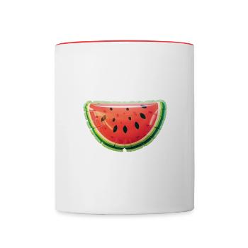 Wassermelone Balloon - Tasse zweifarbig - Weiß/Rot - Vorne