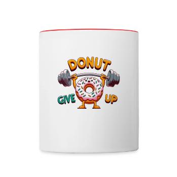 Donut, gib auf - Tasse zweifarbig - Weiß/Rot - Vorne