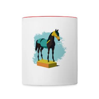 Pferd - Tasse zweifarbig - Weiß/Rot - Vorne
