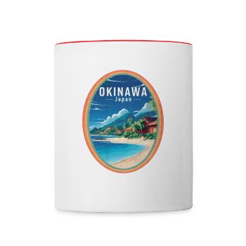 Okinawa Japan - Tasse zweifarbig - Weiß/Rot - Vorne