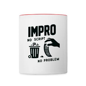 no script no problem,theatre improvisation - Mug contrasté - blanc/rouge - Devant