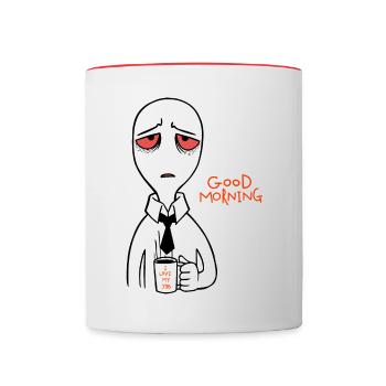 Good Morning Morning Grouch Night Owl Love Job - Contrasting Mug - white/red - Front