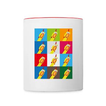 Funny chicken - Tasse zweifarbig - Weiß/Rot - Vorne