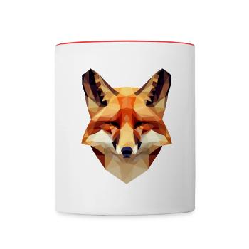 Faszinierender Polygon-Fuchs - Modernes - Tasse zweifarbig - Weiß/Rot - Vorne