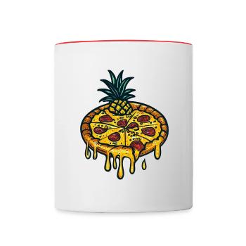 Pizza Hawaii - Annanas - Contrasting Mug - white/red - Front