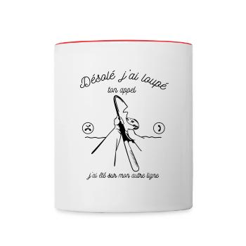 Désole, j'ai loupé ton appel... - Mug contrasté - blanc/rouge - Devant