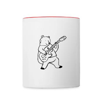 Rock 'n' Roll Ursus - Tasse zweifarbig - Weiß/Rot - Vorne