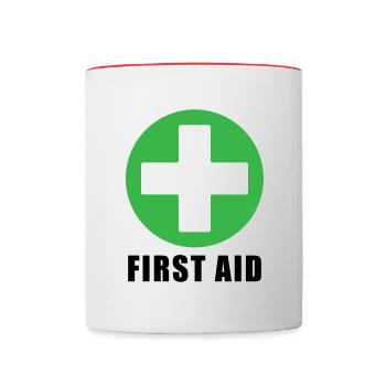 FIRST AID - Contrasting Mug - white/red - Front